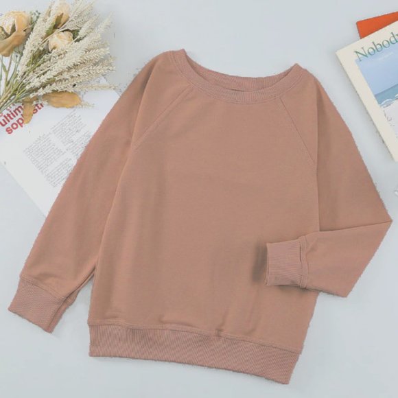 Raglan Sleeve Boxy Terracotta Sweatshirt - Picture 1 of 13